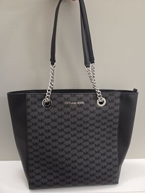 Michael Kors Black & Gray Signature Tote Bag